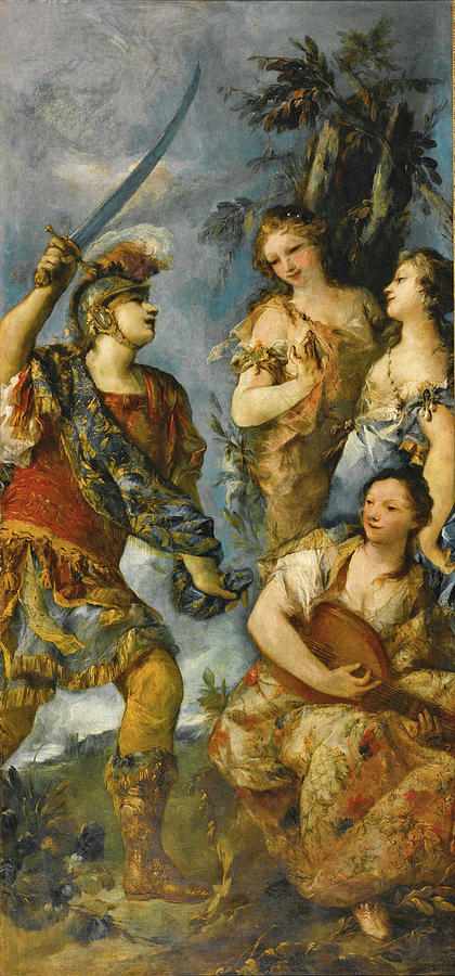 Giovanni Antonio Guardi Painting - Rinaldo and the Nymphs by Giovanni Antonio Guardi