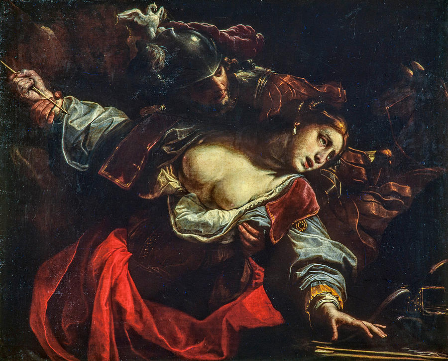 Rinaldo prevents suicide of Armida  Painting by Alessandro Tiarini