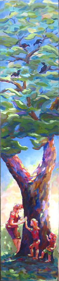 Landscape Painting - Ring Around Our Big Tree by Naomi Gerrard