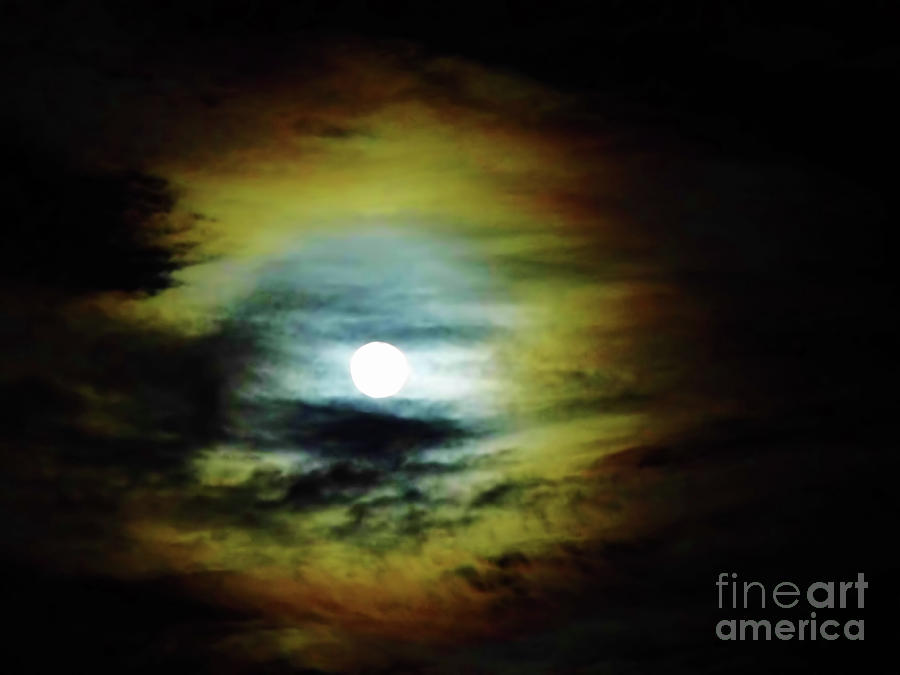 Nature Photograph - Ring Around The Moon by D Hackett
