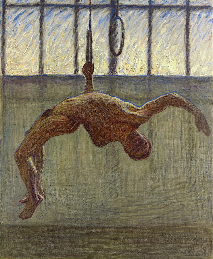 Eugene Jansson Painting - Ring gymnast I by Eugene Jansson