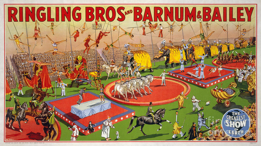 Vintage Painting - Ringling Brothers and Barnum and Bailey Vintage Poster by Vintage Treasure