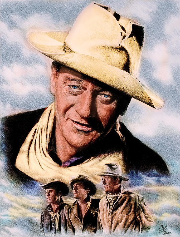 Rio Bravo colour ver Drawing by Andrew Read