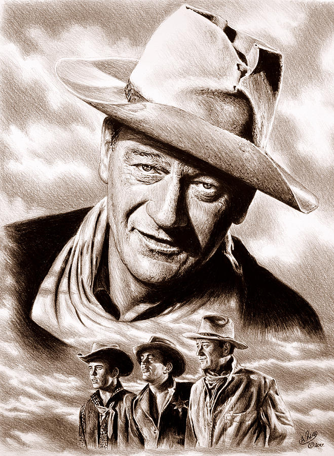 Rio Bravo sepia Drawing by Andrew Read
