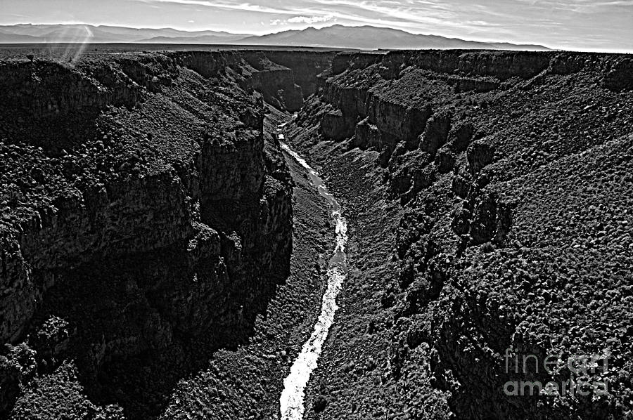 Black And White Photograph - Rio Grande Gorge by Anjanette Douglas