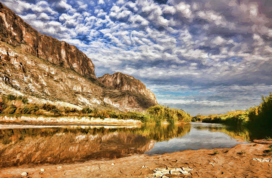 Rio Grande River Oil Painting Photograph by Judy Vincent