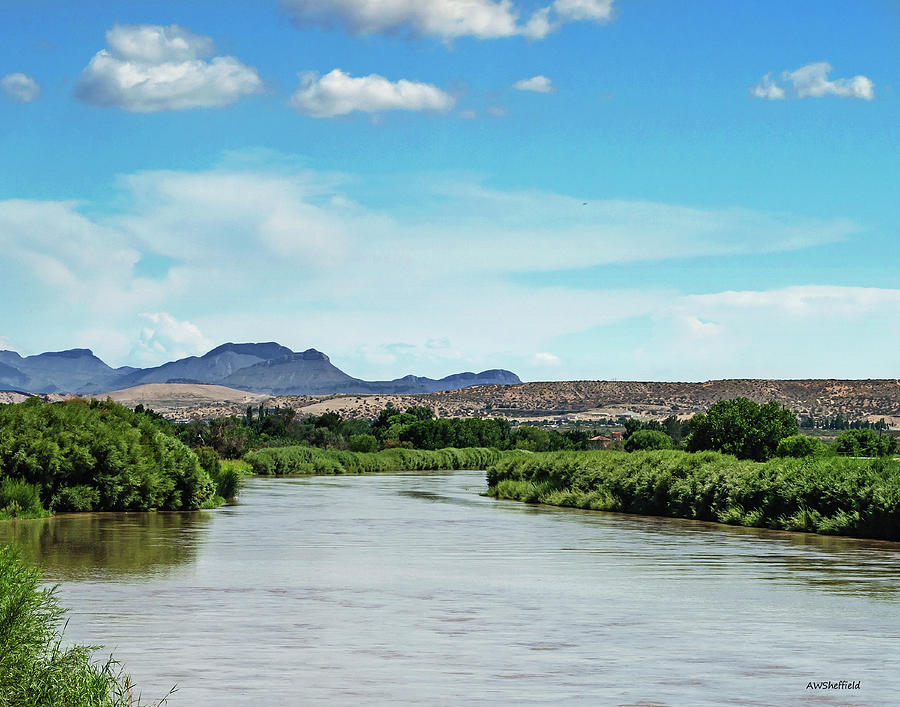 El Paso Photograph - Rio Grande Runs Full by Allen Sheffield