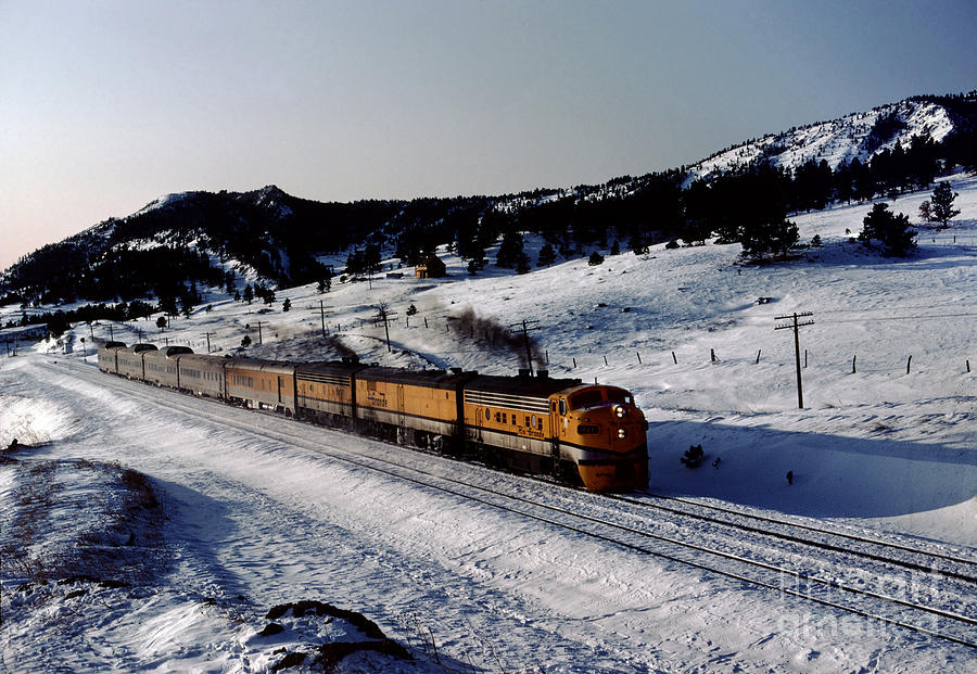 Rio Grande Zephyr Trainset in the Snow, Plainview Colorado, 1983 Photograph by Wernher Krutein