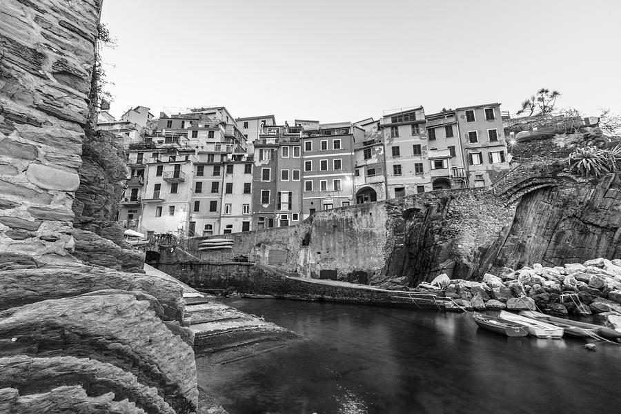 Riogmaggiore Italy Black and White  Photograph by John McGraw
