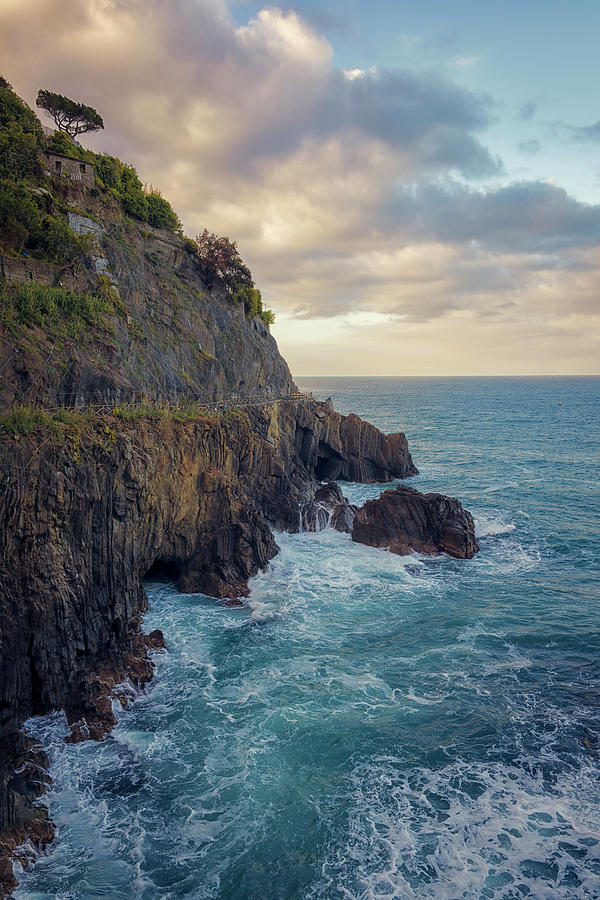 Riomaggiore Cinque Terre Sea View Photograph by Joan Carroll