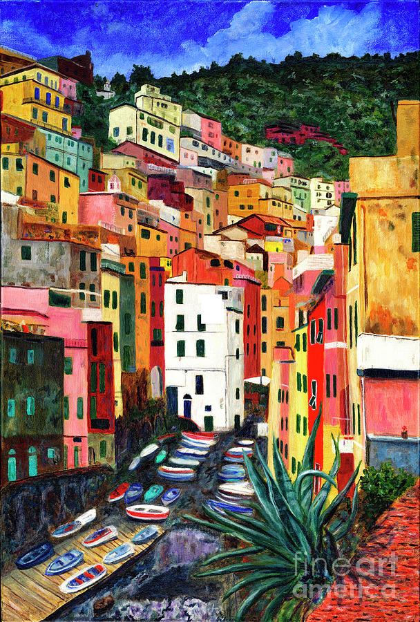Riomaggiore Italy Painting Painting by Timothy Hacker