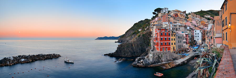 Riomaggiore waterfront panorama view Photograph by Songquan Deng