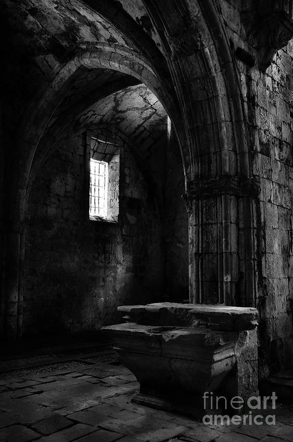 Rioseco Abandoned Abbey Altar BW Photograph by RicardMN Photography
