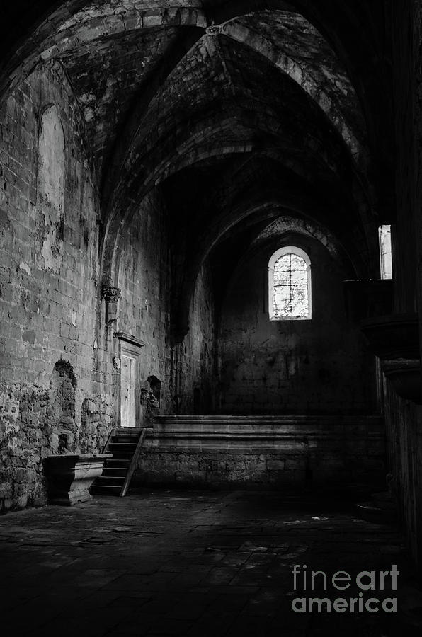 Rioseco Abandoned Abbey Nave BW Photograph by RicardMN Photography