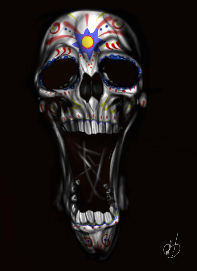 Skull Painting - R.i.p by Pete Tapang
