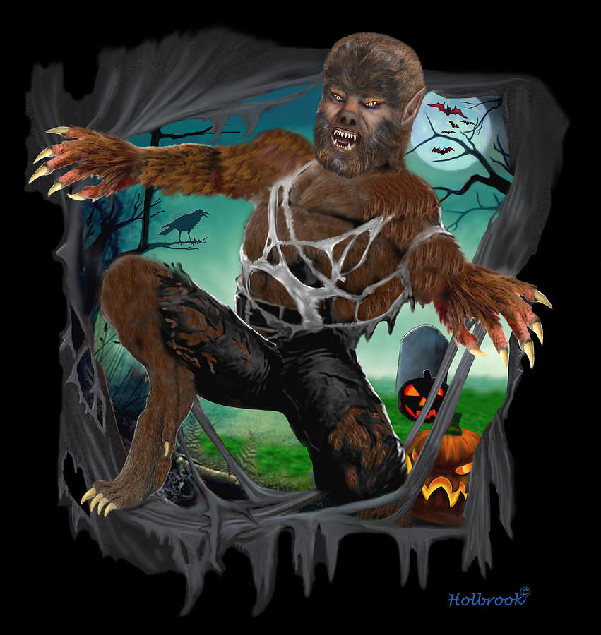 Rip Roaring Werewolf Digital Art by Glenn Holbrook