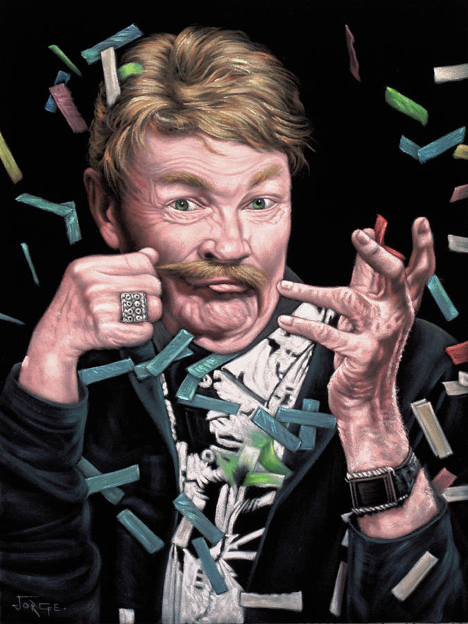 Velvet Painting - Rip Taylor Portrait by Jorge Terrones Velvet Painting - Rip Taylor Portrait by Jorge Terrones