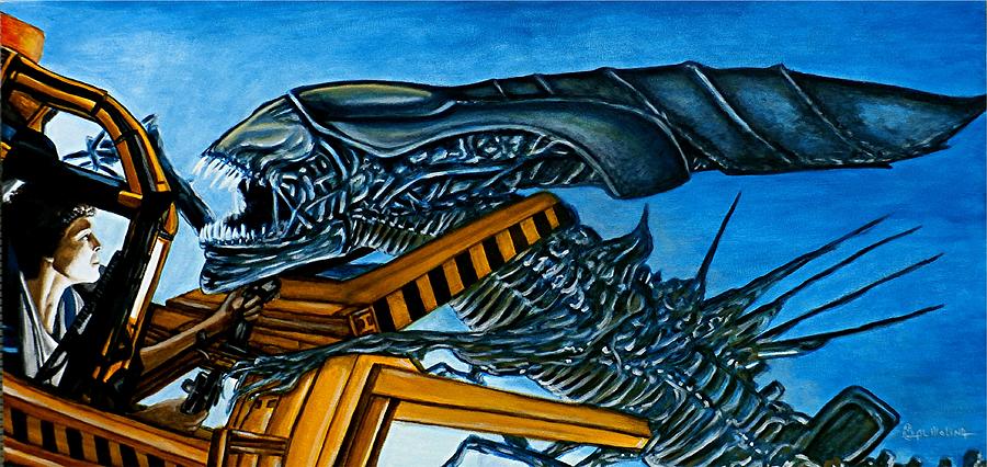Ripley vs Queen Up Close and Personal Painting by Al  Molina