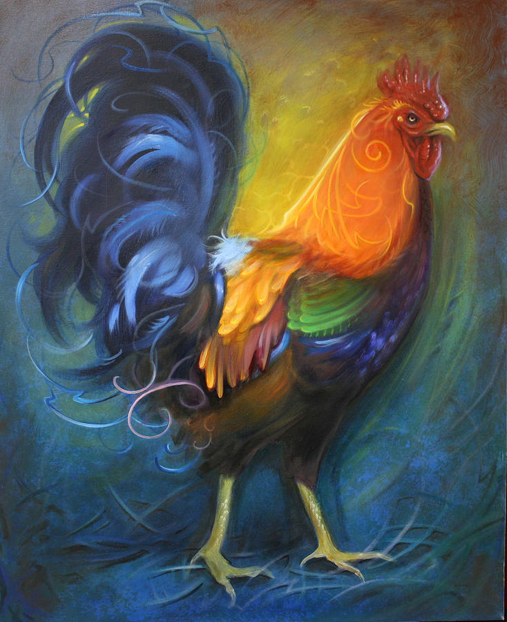 Rooster Painting - Rippen Rooster by Joshua South