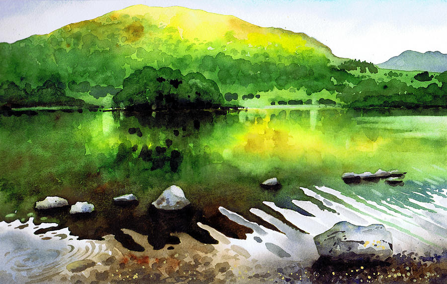 Ripples on Rydal Water Painting by Paul Dene Marlor