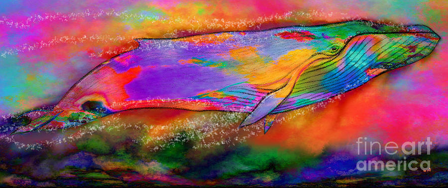 Rise of the Rainbow Whale Painting by Nick Gustafson