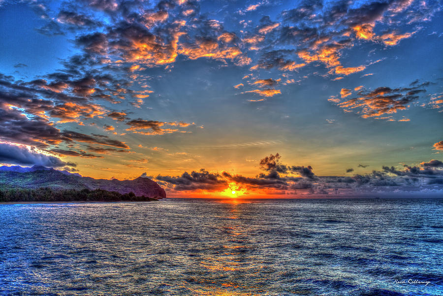 Mahaulepu Beach Sunrise South Shore Kauai Hawaii Art Photograph by Reid Callaway