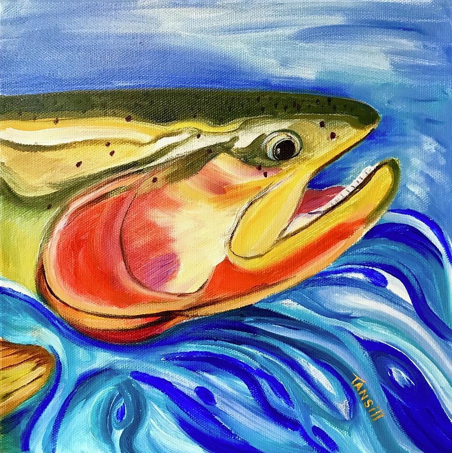 Rising Fish 2 Painting by Tansill Stough | Fine Art America