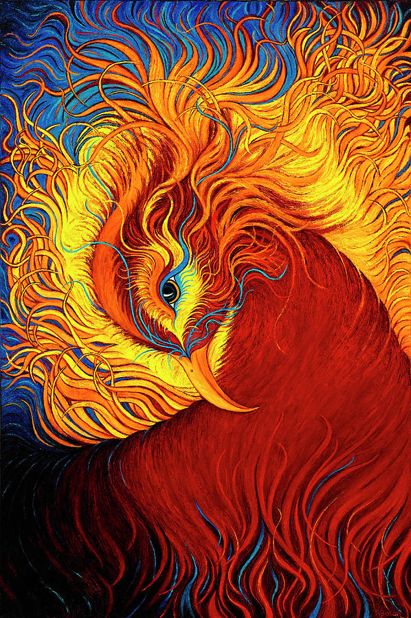 Phoenix Painting - Phoenix Rising by KarenElizabeth Balon