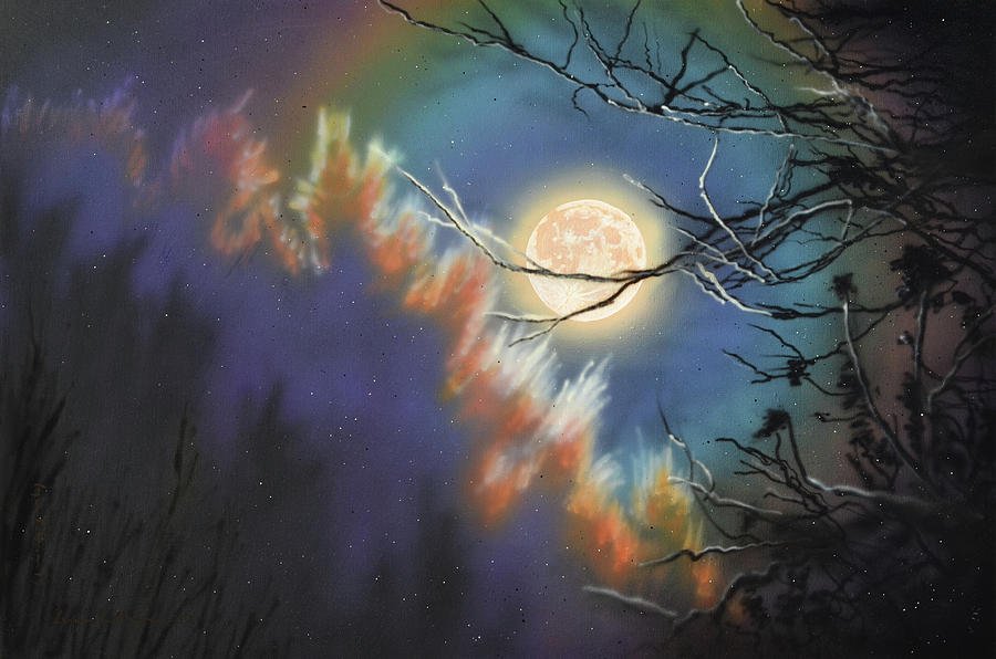 Rising Moon Painting by Lynn Hansen