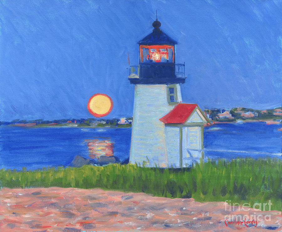 Rising Moon on Brant Point Painting by Candace Lovely