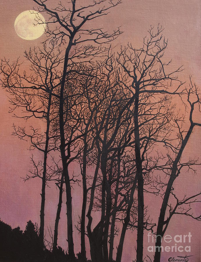 Sunset Painting - Rising of the moon  by Barbara Barber