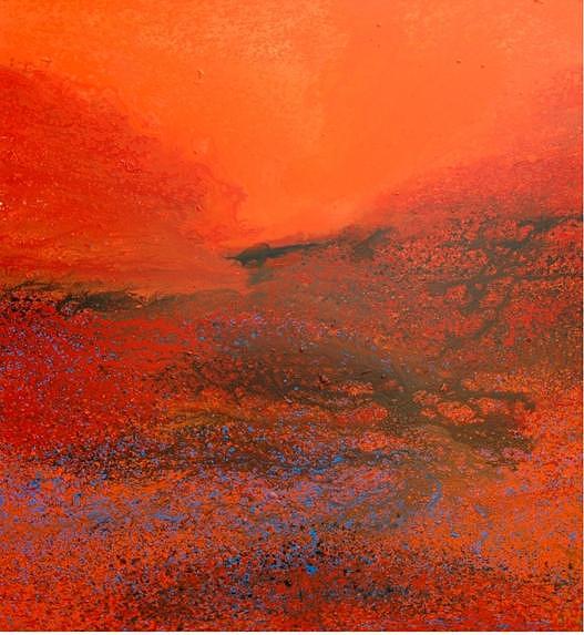 Abstract Painting - Rising orange  by Pramod Arya 