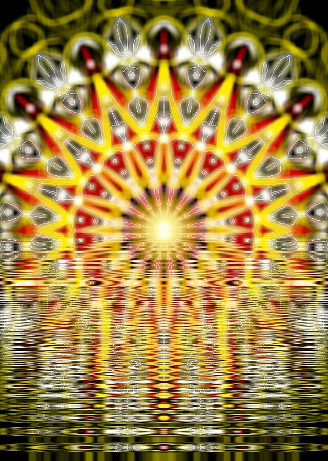 Rising Digital Art - Rising Sun Mandala by Michael African Visions