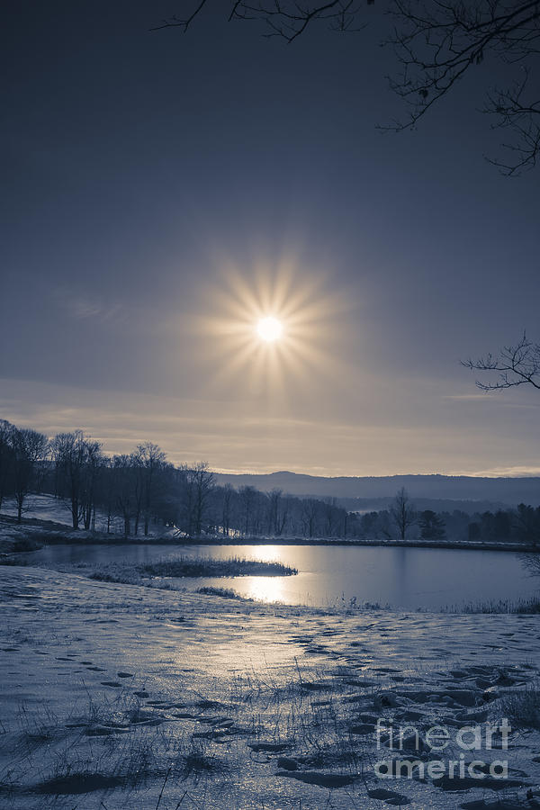 Winter Photograph - Rising sun on a cold winter morning by Edward Fielding