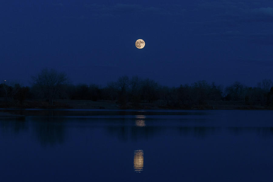 Rising Supermoon Reflection Photograph by Tony Hake - Pixels