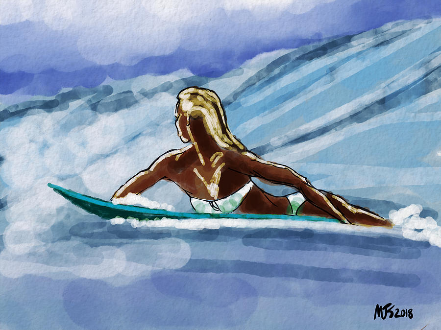 Rising Surf Digital Art by Michael Kallstrom