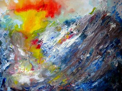 Red Sky Painting - Rising Tide by Moray Watson Red Sky Painting - Rising Tide by Moray Watson