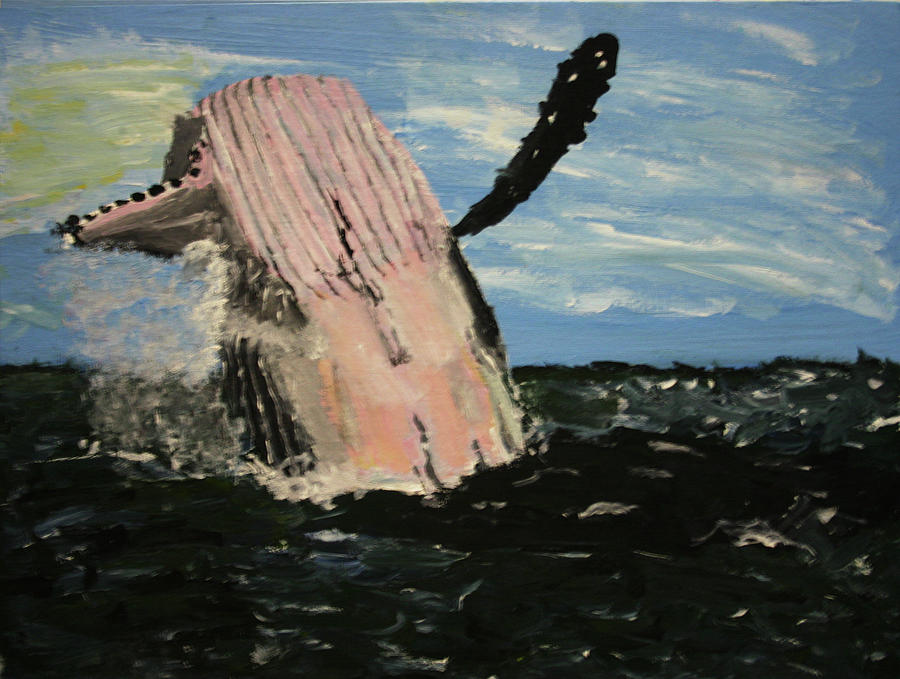 Whale Painting - Rising Whate by Dennis Wilson