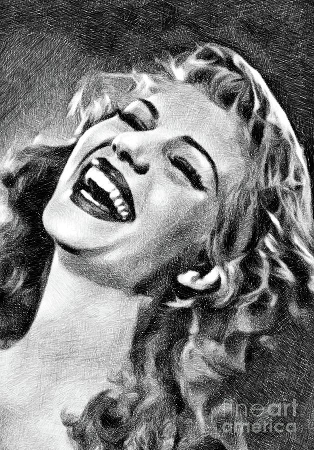 Rita Hayworth, Vintage Actress By Js Drawing