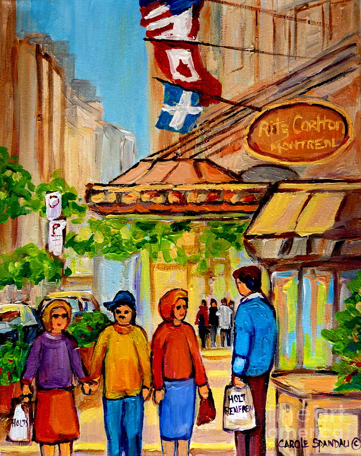 Ritz Carlton Montreal Sherbrooke Street Painting by Carole Spandau