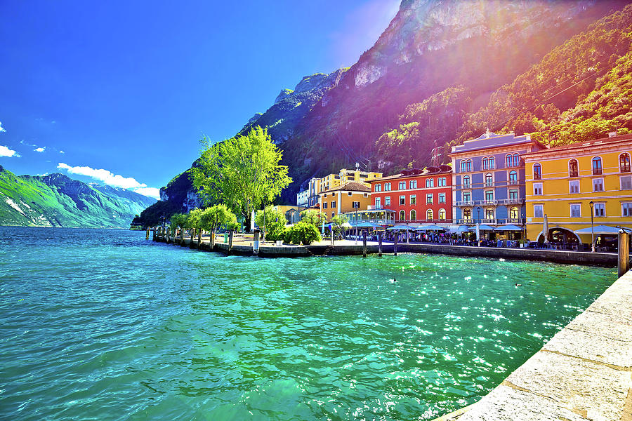 Riva del Garda waterfront view at sunset Photograph by Brch Photography
