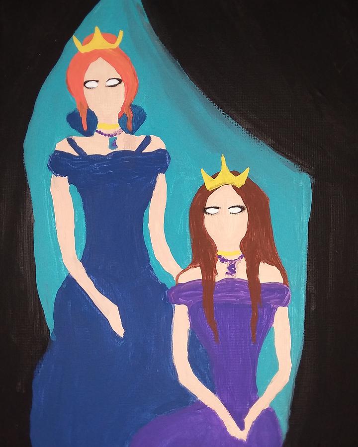 Rival Queens Elizabeth and Mary, Queen of Scots Painting by Vale Anoai