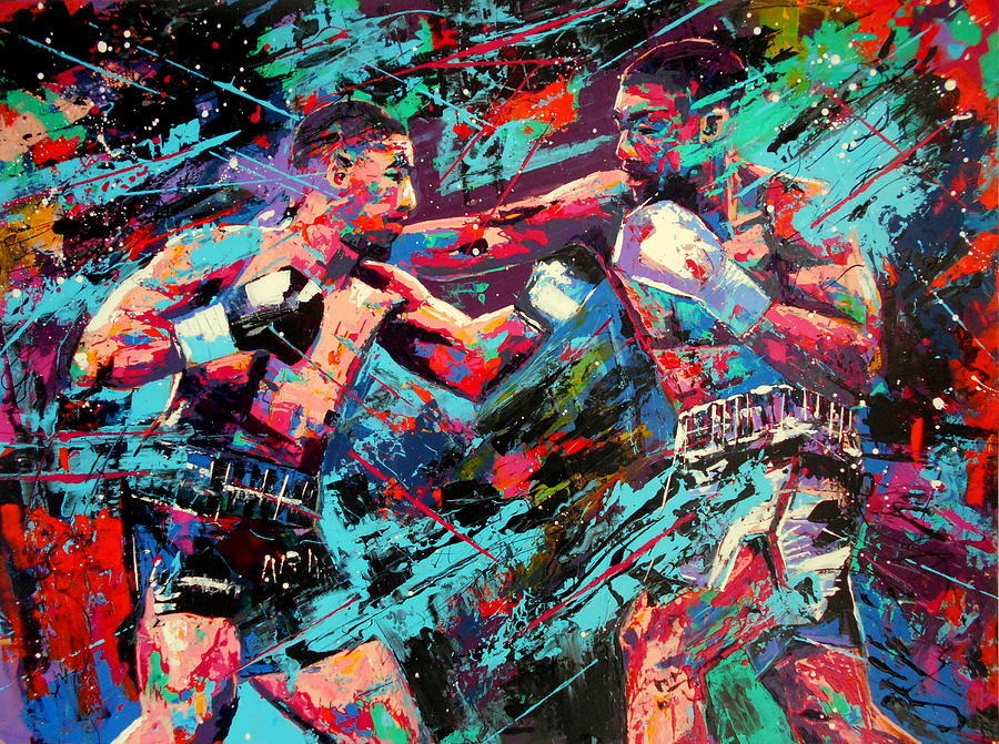 Sports Painting - Rivals- LARGE WORK by Angie Wright