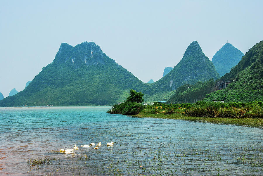 River and mountains scenery Photograph by Carl Ning