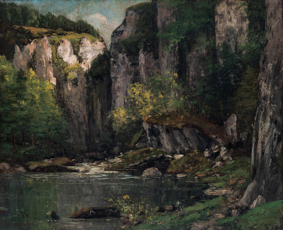 Gustave Courbet  Painting - River and Rocks by Gustave Courbet