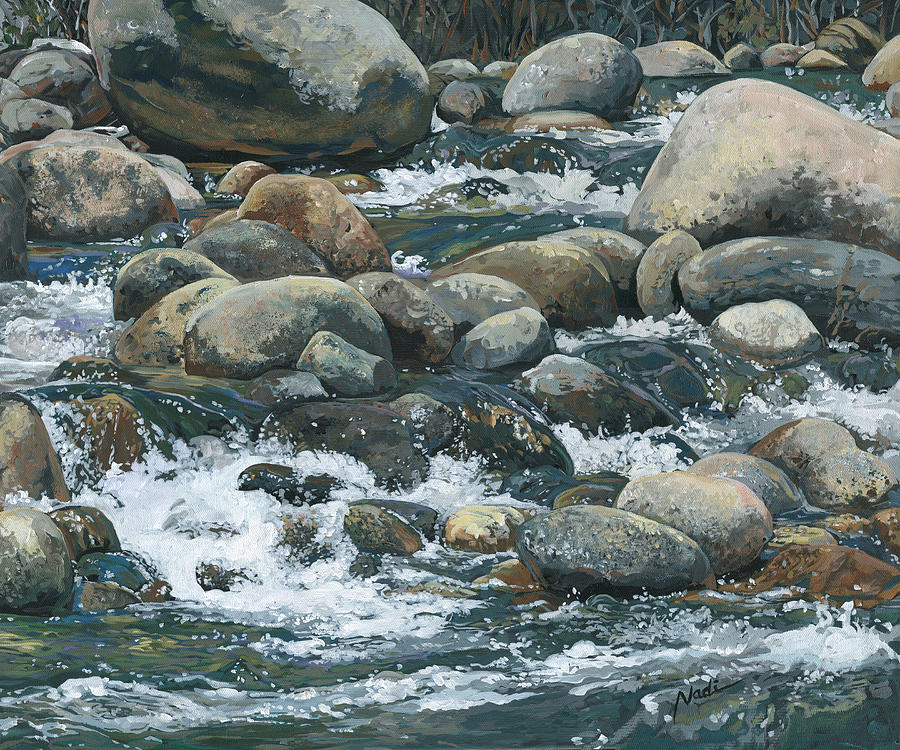 River at Sierra Subs Painting by Nadi Spencer