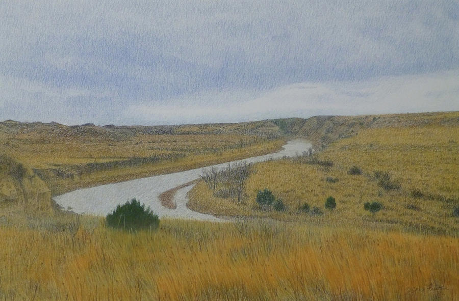 River at Wind Canyon Drawing by Cris Fulton