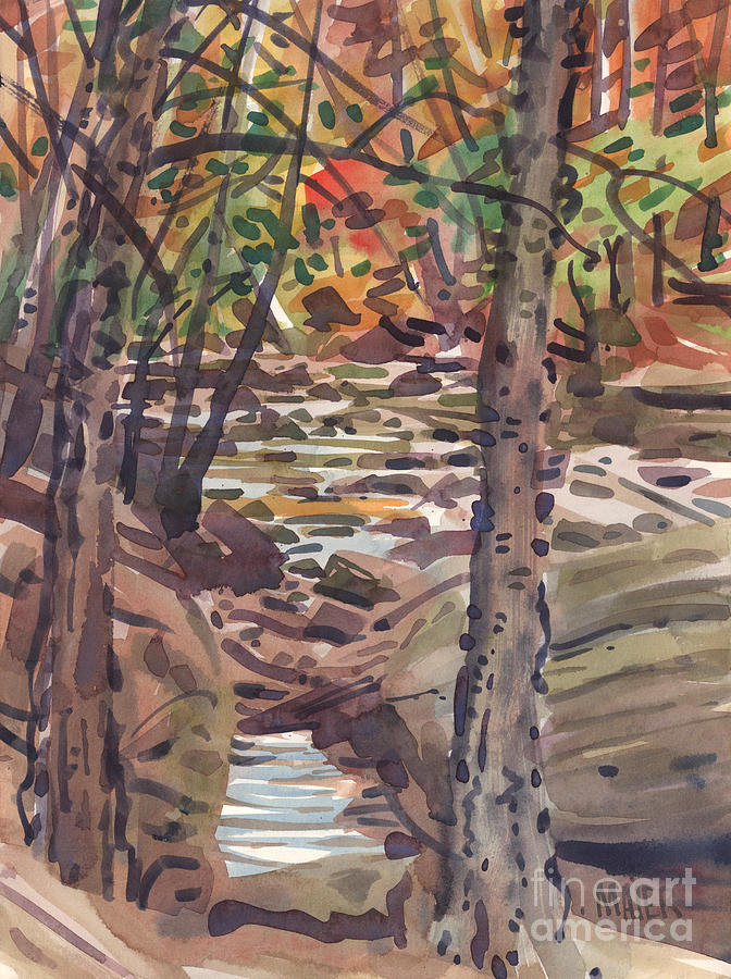 River Birch Painting by Donald Maier