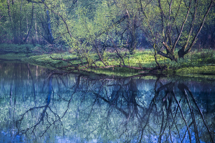 Mountain Photograph - River Blues by Debra and Dave Vanderlaan