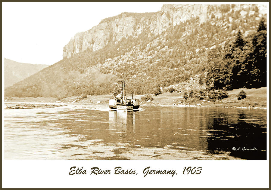 River Boat, Elbe River Basin, Europe, 1903 Photograph by A Macarthur Gurmankin